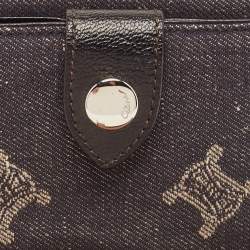 Celine Black Denim Macadam Print French Wallet