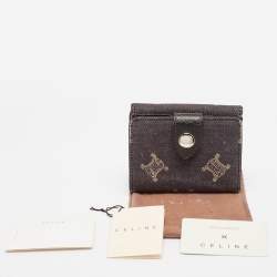 Celine Black Denim Macadam Print French Wallet