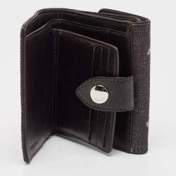 Celine Black Denim Macadam Print French Wallet