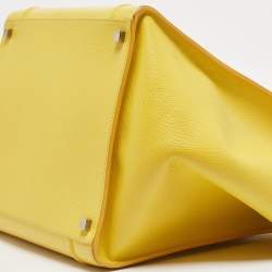 Pre Owned Celine Yellow Leather Medium Phantom Luggage Tote