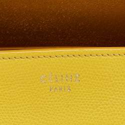 Pre Owned Celine Yellow Leather Medium Phantom Luggage Tote