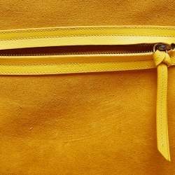 Pre Owned Celine Yellow Leather Medium Phantom Luggage Tote
