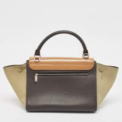 Celine Multicolor Nubuck, Patent and Leather Small Trapeze Top Handle Bag