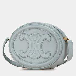 Celine Grey Cuir Triomphe Oval Crossbody Bag