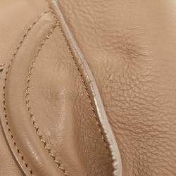 Pre Owned Celine Beige Leather Shoulder Luggage Tote
