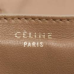 Pre Owned Celine Beige Leather Shoulder Luggage Tote