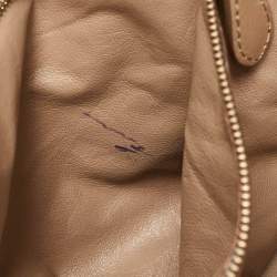 Pre Owned Celine Beige Leather Shoulder Luggage Tote