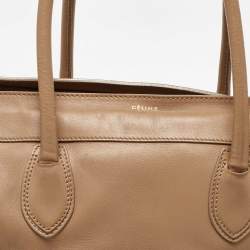 Pre Owned Celine Beige Leather Shoulder Luggage Tote