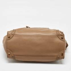 Pre Owned Celine Beige Leather Shoulder Luggage Tote