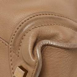 Pre Owned Celine Beige Leather Shoulder Luggage Tote