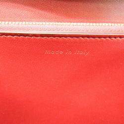 Celine Red Leather Medium Classic Box Shoulder Bag