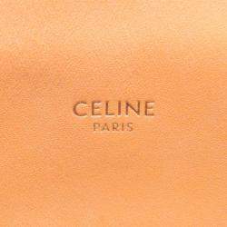 Celine Camel/Off-White Leather and Canvas Vertical Cabas Tote Bag