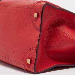 Celine Red Leather Mini Luggage Tote