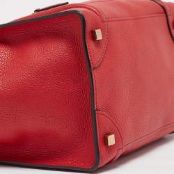 Celine Red Leather Mini Luggage Tote