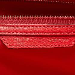 Celine Red Leather Mini Luggage Tote