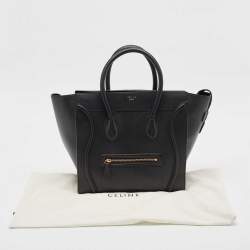 Celine Black Leather Mini Luggage Tote