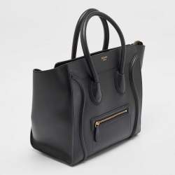 Celine Black Leather Mini Luggage Tote