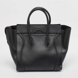 Celine Black Leather Mini Luggage Tote