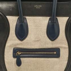 Pre Owned Celine Multicolor Canvas and Leather Mini Luggage Tote