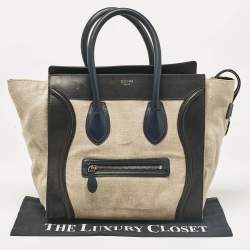 Pre Owned Celine Multicolor Canvas and Leather Mini Luggage Tote