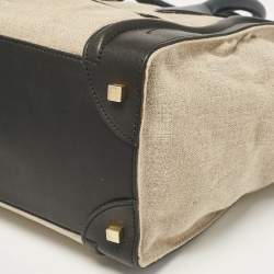 Pre Owned Celine Multicolor Canvas and Leather Mini Luggage Tote