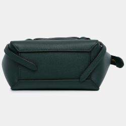  Celine Green Leather Pico Satchel Bag