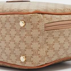 Pre Owned Celine Tan/Beige Macadam Coated Canvas Top Handle Bag