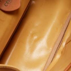 Pre Owned Celine Tan/Beige Macadam Coated Canvas Top Handle Bag
