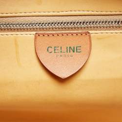 Pre Owned Celine Tan/Beige Macadam Coated Canvas Top Handle Bag