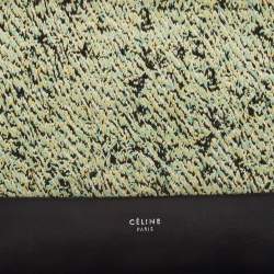Celine Green/Black Textured Fabric and Leather Solo Pouch