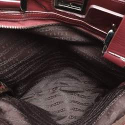 Pre Owned Celine Burgundy Patent Leather Front Pocket Satchel