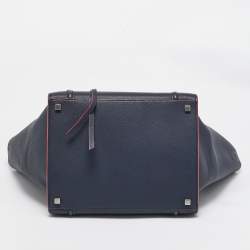 Pre Owned Celine Navy Blue Leather Medium Phantom Luggage Tote