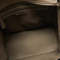 Pre Owned Celine Dark Beige Leather Mini Luggage Tote