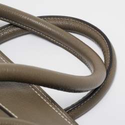 Pre Owned Celine Dark Beige Leather Mini Luggage Tote