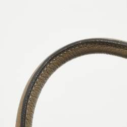 Pre Owned Celine Dark Beige Leather Mini Luggage Tote