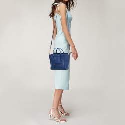 Pre Owned Celine Blue Leather Nano Luggage Tote