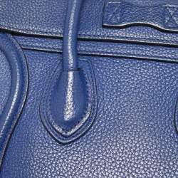 Pre Owned Celine Blue Leather Nano Luggage Tote
