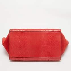 Pre Owned Celine Red Python and Suede Medium Trapeze Bag
