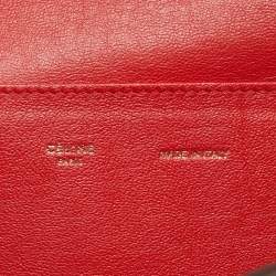 Pre Owned Celine Red Python and Suede Medium Trapeze Bag