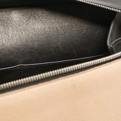 Celine Black/Beige Leather Medium Edge Top Handle Bag