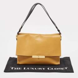 Celine Tan Leather Blade Flap Shoulder Bag