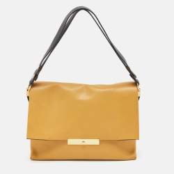 Celine Tan Leather Blade Flap Shoulder Bag