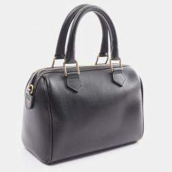 Celine Small Boston Cuir Leather Black Triomphe Handbag