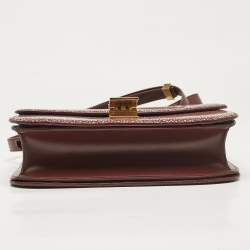 Celine Burgundy Stingray and Leather Medium Classic Box Shoulder Bag