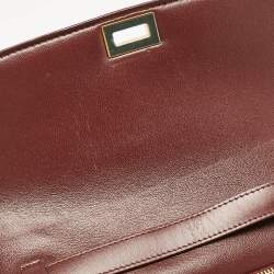 Celine Burgundy Stingray and Leather Medium Classic Box Shoulder Bag