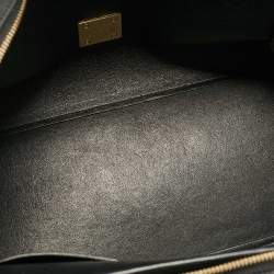 Pre Owned Celine Black Croc Embossed Nubuck and Leather Medium Trapeze Bag