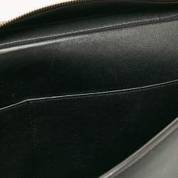 Pre Owned Celine Black Croc Embossed Nubuck and Leather Medium Trapeze Bag