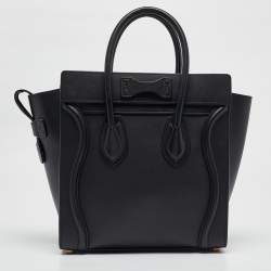 Celine Black Leather Micro Luggage Tote