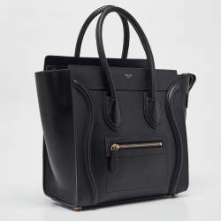 Celine Black Leather Micro Luggage Tote