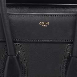 Celine Black Leather Micro Luggage Tote